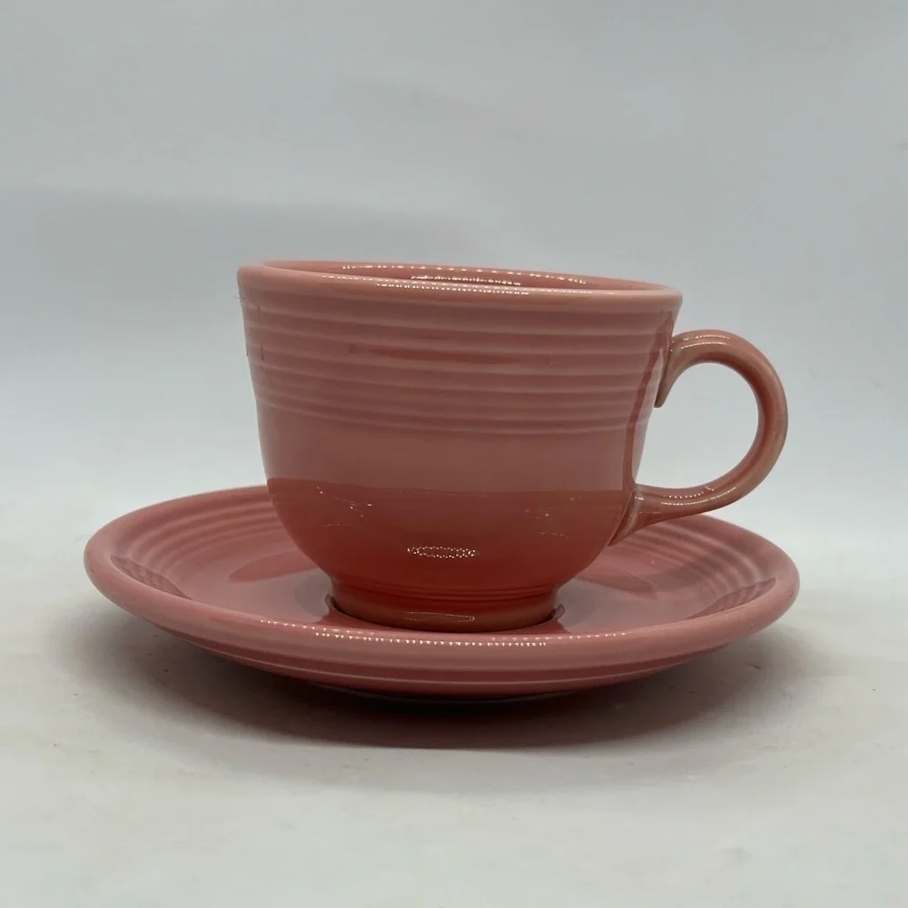 Fiesta Rose Pink Teacup and Saucer 1996
